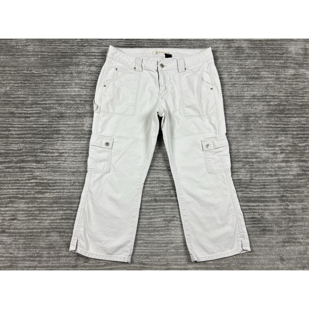 Authentic Hipster Cargo Pants Womens 11 Beige Capri Utility Straight Leg Cotton
